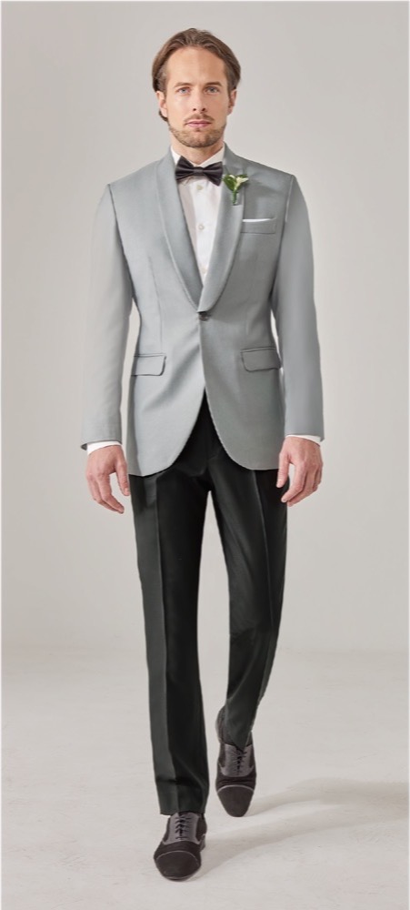 Saco de fiesta gris perla